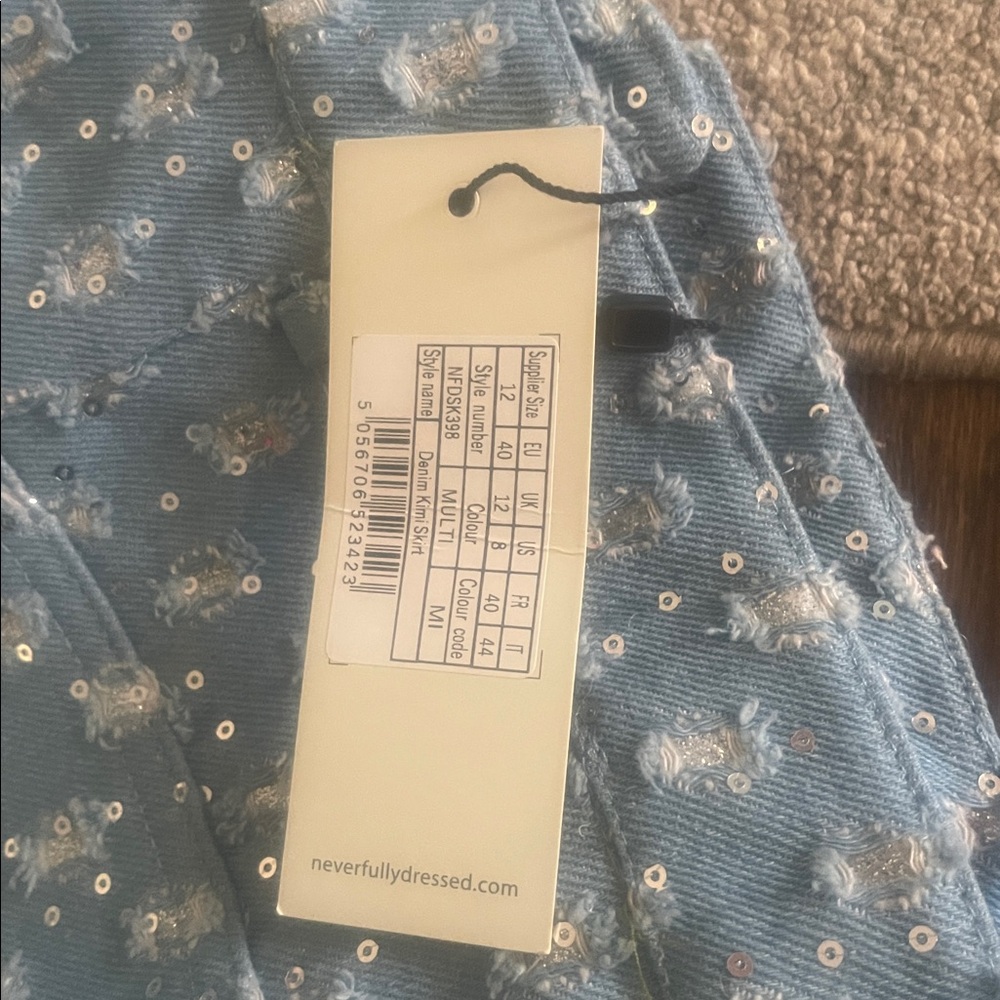 Never Fully Dressed Light Blue Floral Pencil Skirt - Picture 3 of 4